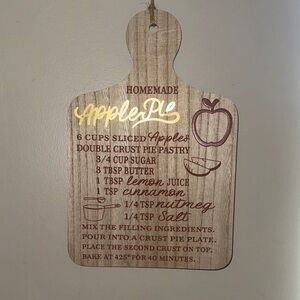 Wooden Apple Pie Recipe Decor